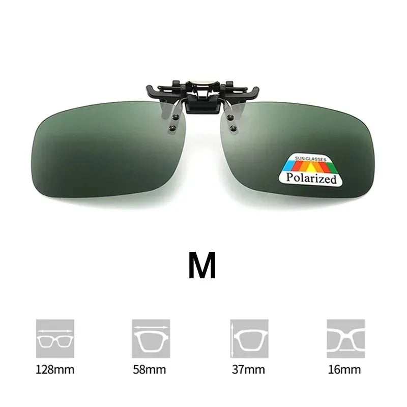 Lunettes de soleil clip-on polarisées – protection UV & protection anti-éblouissement pratique pour porteurs de lunettes