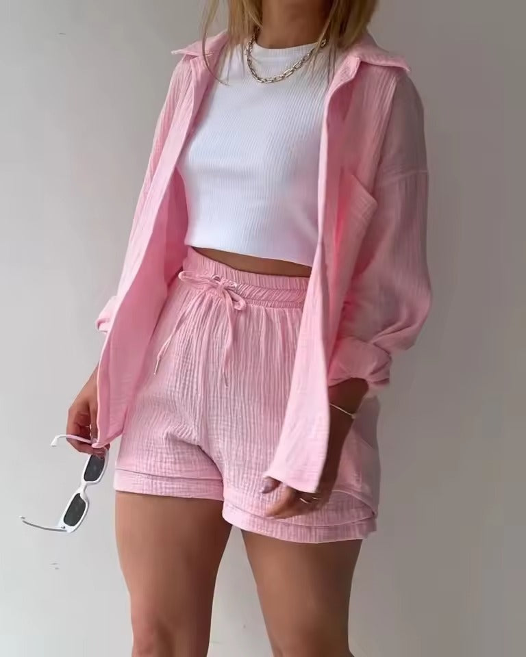 Lehký dámský dvoudílný komplet – Perfektní pro léto a stylové outfity