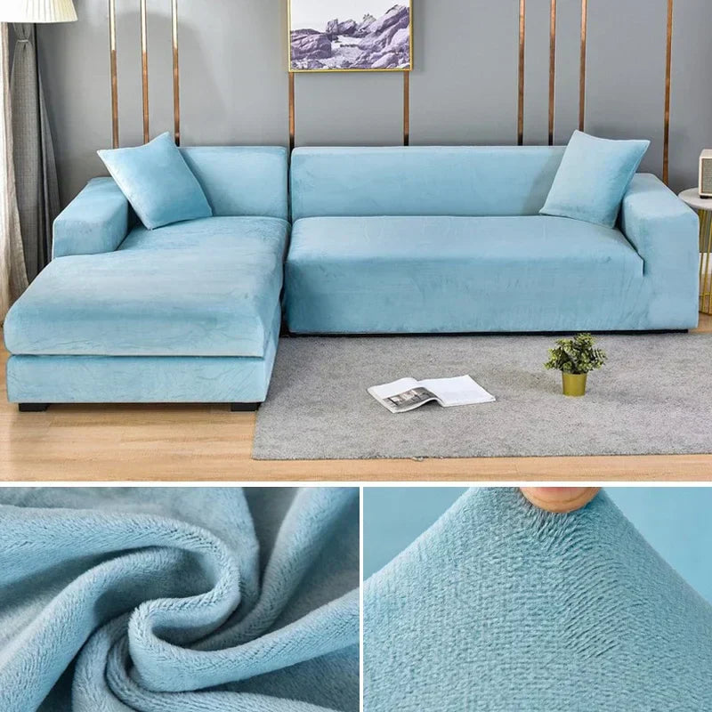 Stretch-Sofabezug – Weicher Samt, Rutschfest & Elastische Passform