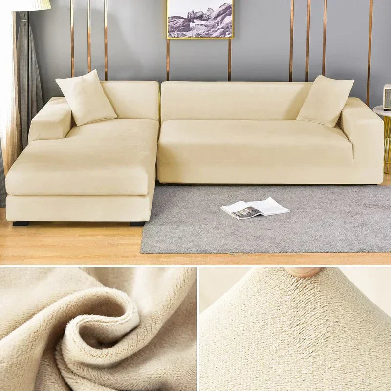 Stretch-Sofabezug – Weicher Samt, Rutschfest & Elastische Passform