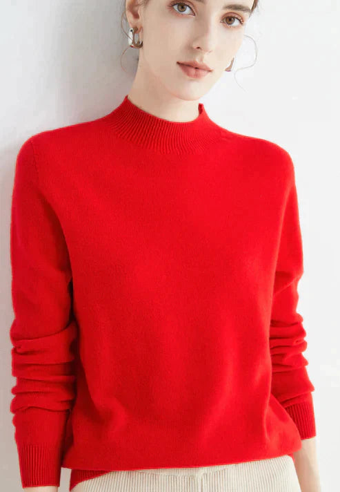 Pull pour femmes – Design en maille fine douce avec coupe droite et encolure ronde