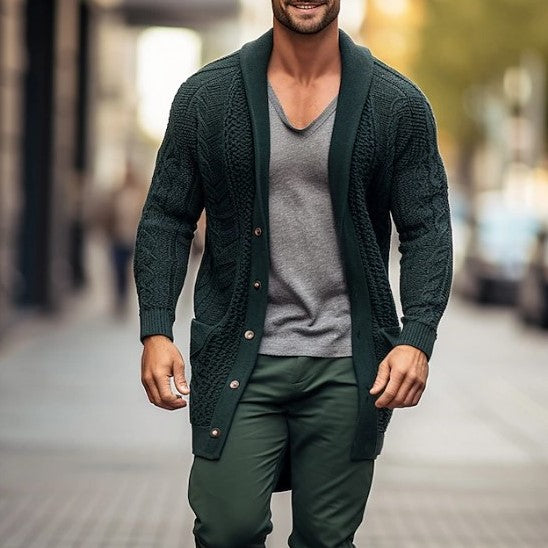 Strukturovaný svetr na knoflíky - Ronan