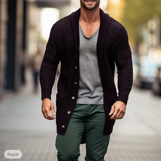 Strukturovaný svetr na knoflíky - Ronan