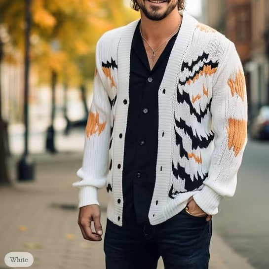 Cardigan lavorato a maglia con motivo astratto - Finley