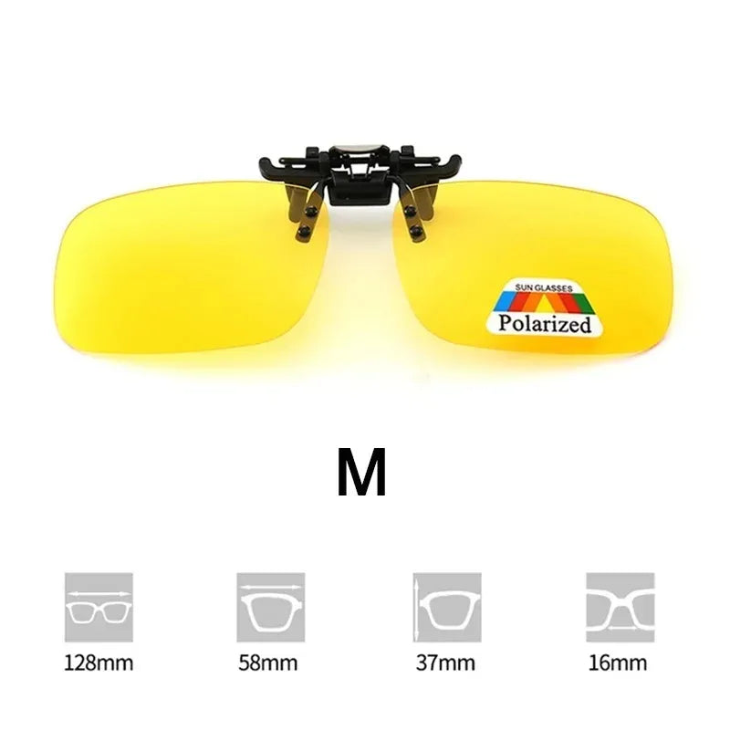 Lunettes de soleil clip-on polarisées – protection UV & protection anti-éblouissement pratique pour porteurs de lunettes