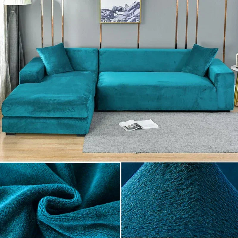 Stretch-Sofabezug – Weicher Samt, Rutschfest & Elastische Passform