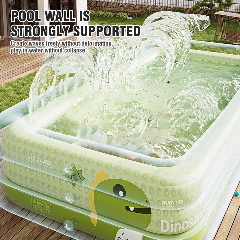 Piscine gonflable pour enfants – Grand bassin de jardin avec toit solaire & PVC robuste