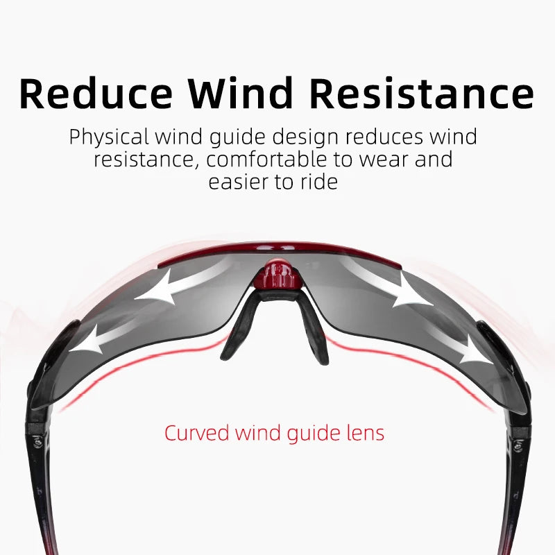 Polarized Fahrradbrille UV400 – Photochrome Sportbrille mit Wechselgläsern für Outdoor & Radfahren