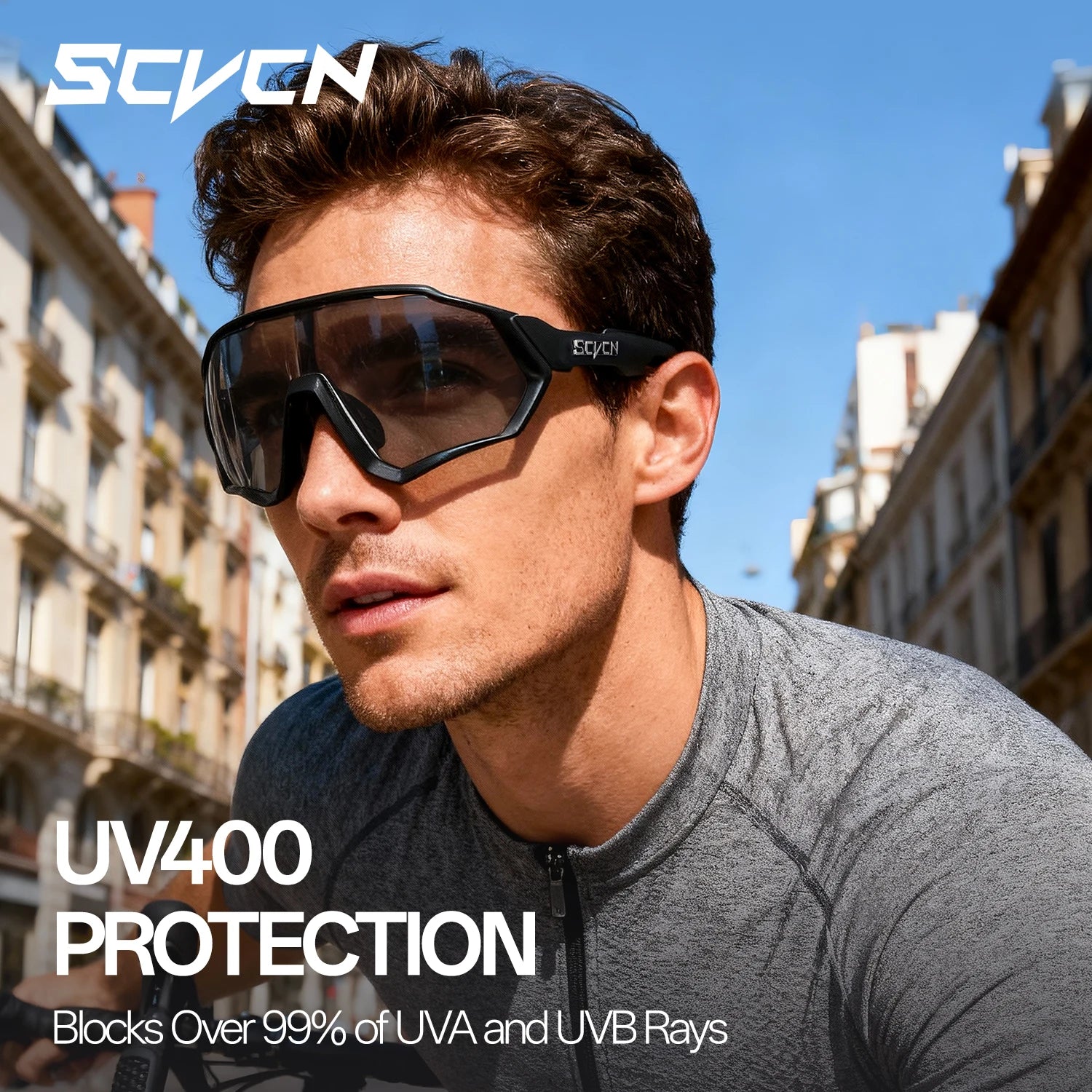 Photochromische Sport Sonnenbrille – UV400 Schutz, Leicht & Flexibles Design