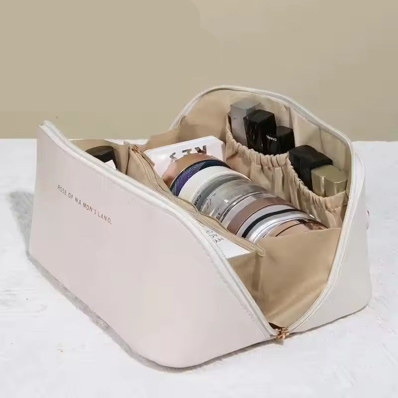 Borsa cosmetica in pelle impermeabile – Ordine elegante per viaggiare