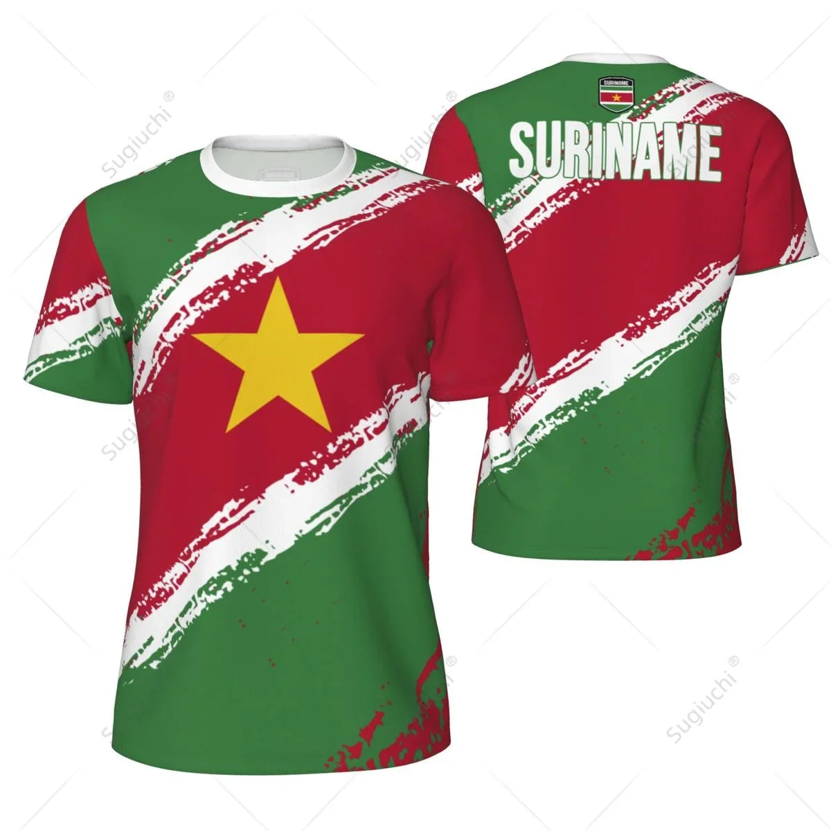 Sports Mesh T-shirt Suriname Flag For Running Bike Soccer Tennis Football Fitness Tees 3D Printed Custom VestraGear