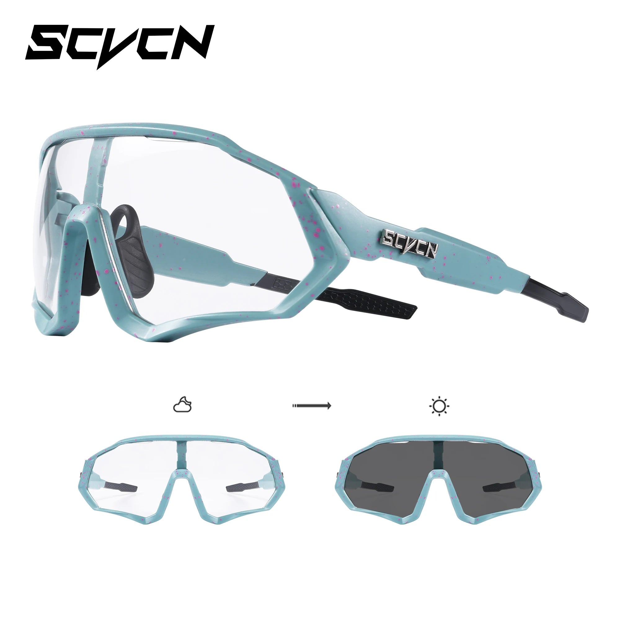 Photochromische Sport Sonnenbrille – UV400 Schutz, Leicht & Flexibles Design