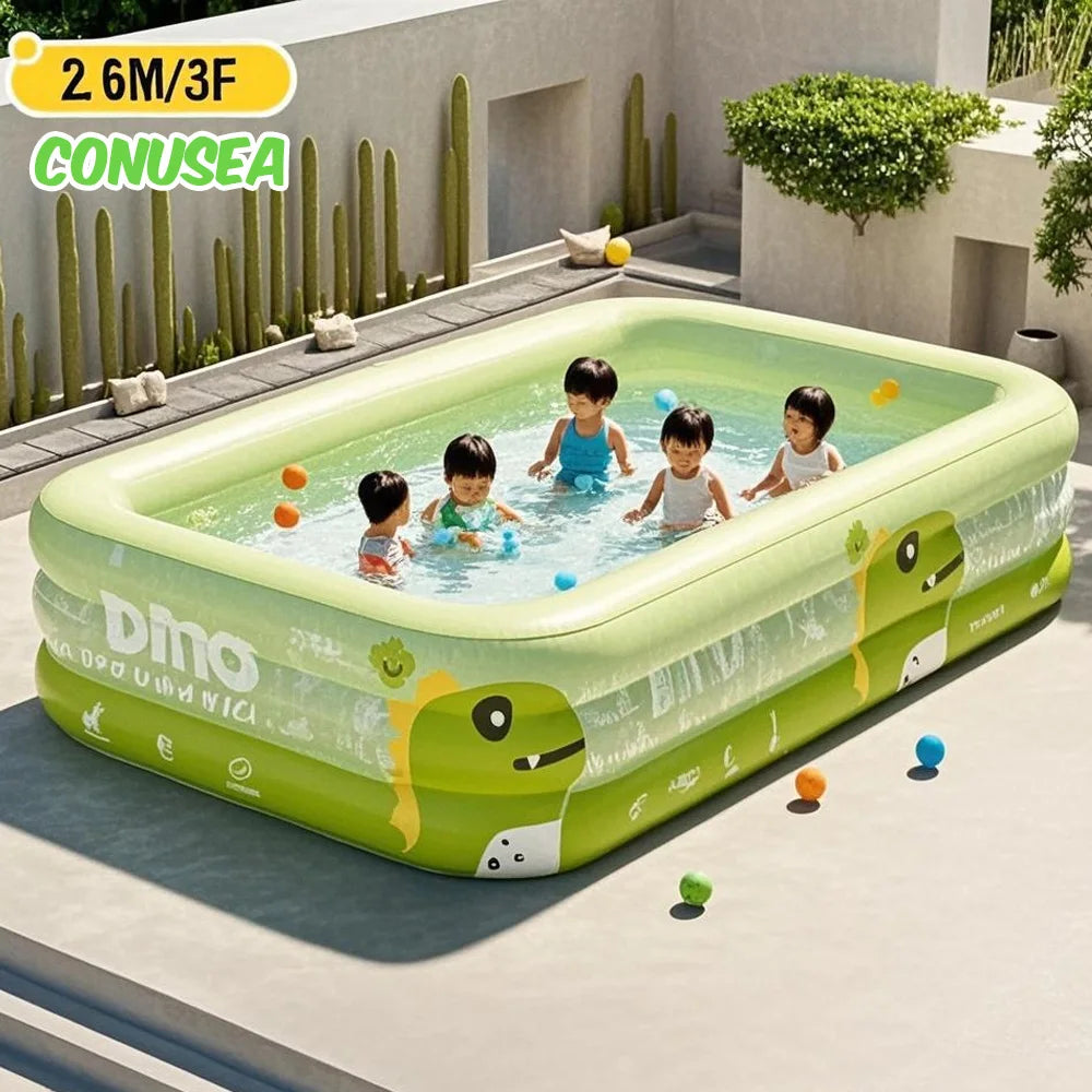 Piscine gonflable pour enfants – Grand bassin de jardin avec toit solaire & PVC robuste