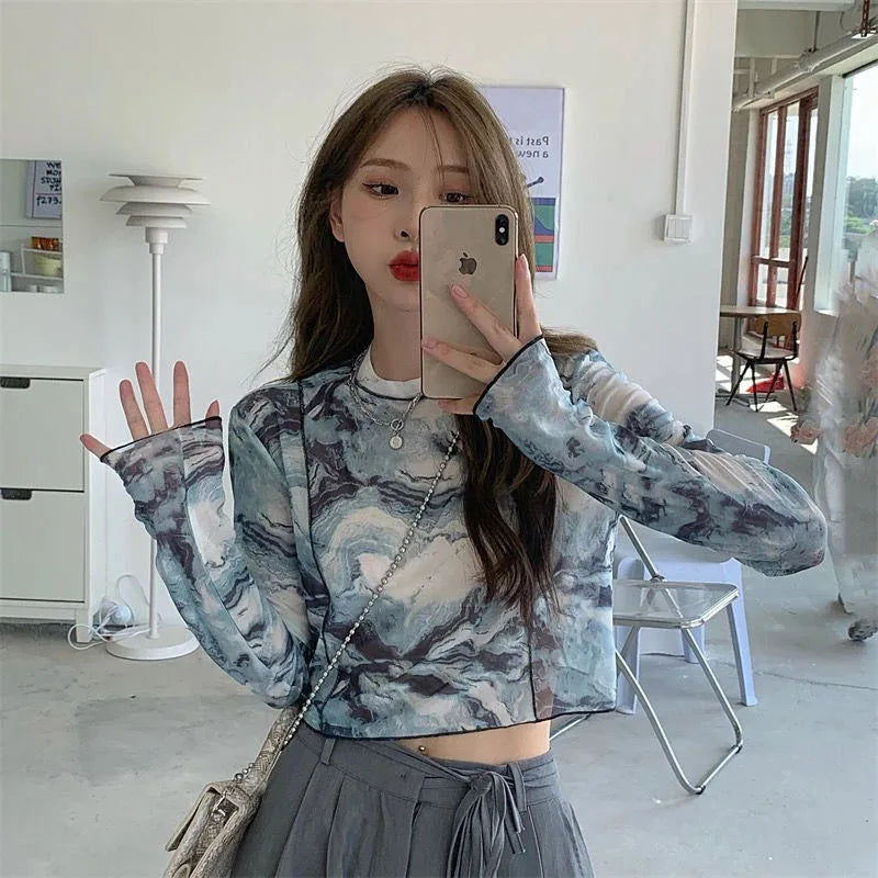 Rilla - Dame Langærmet Tie Dye T-shirt