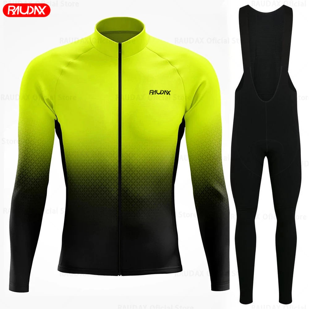 Radtrikot Set Herren – Atmungsaktiv, Langarm & Elastisches Fahrraddesign