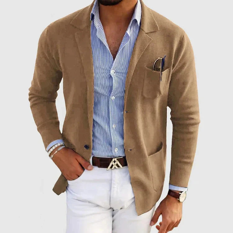 Stilfuld herreblazer med casual knaplommer og reverskrave - Lorenzo