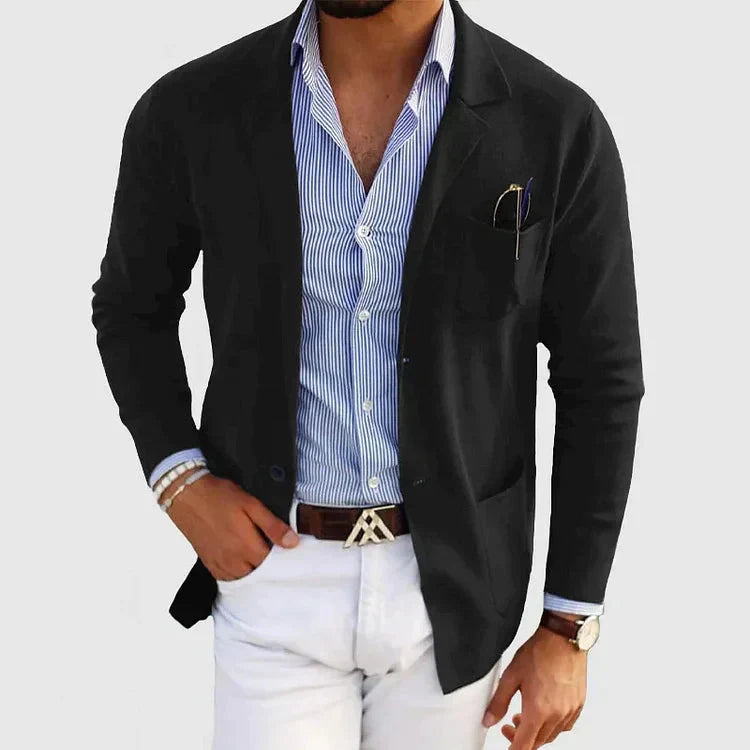 Stilfuld herreblazer med casual knaplommer og reverskrave - Lorenzo