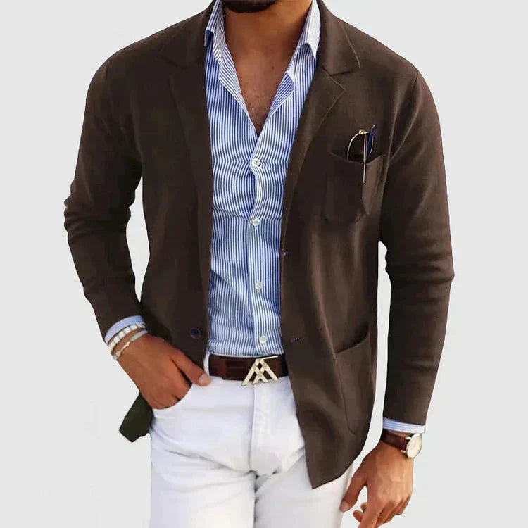Stilfuld herreblazer med casual knaplommer og reverskrave - Lorenzo