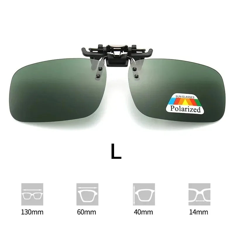 Lunettes de soleil clip-on polarisées – protection UV & protection anti-éblouissement pratique pour porteurs de lunettes