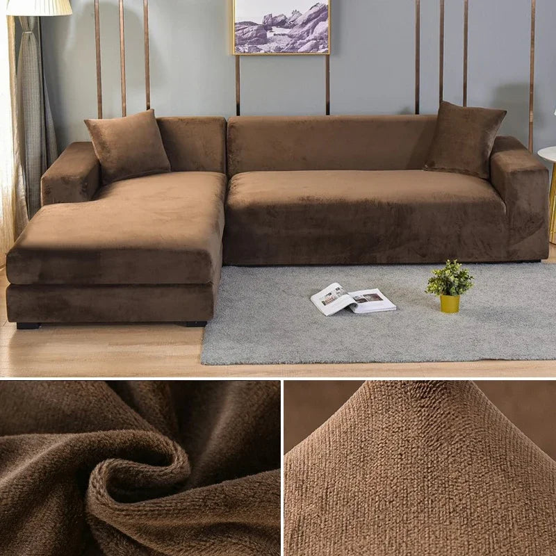 Stretch-Sofabezug – Weicher Samt, Rutschfest & Elastische Passform