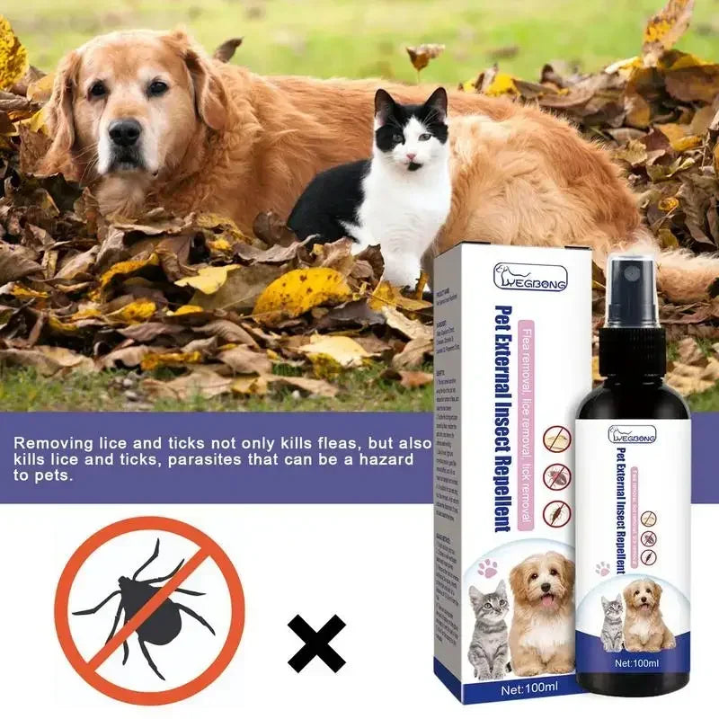 Haustier Insektenspray – 100 ml Pflegespray mit Pflanzenextrakten für Hunde & Katzen