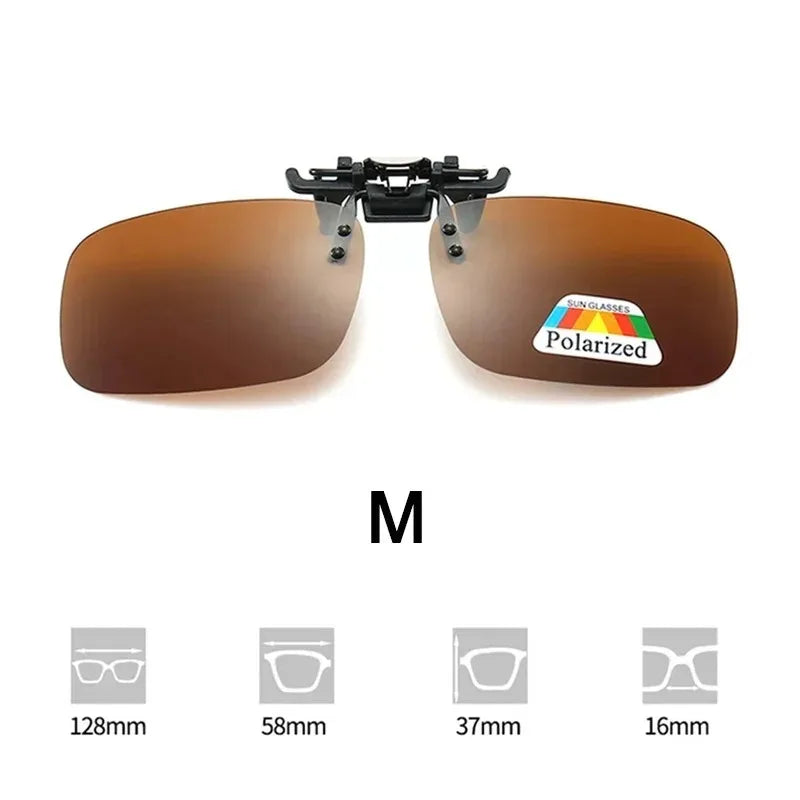 Lunettes de soleil clip-on polarisées – protection UV & protection anti-éblouissement pratique pour porteurs de lunettes