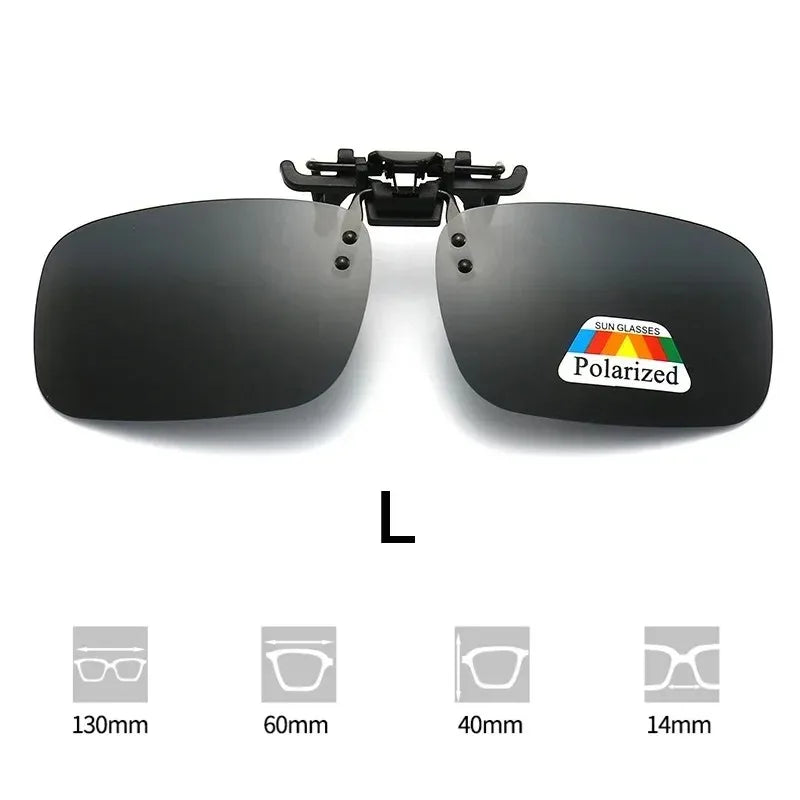 Lunettes de soleil clip-on polarisées – protection UV & protection anti-éblouissement pratique pour porteurs de lunettes