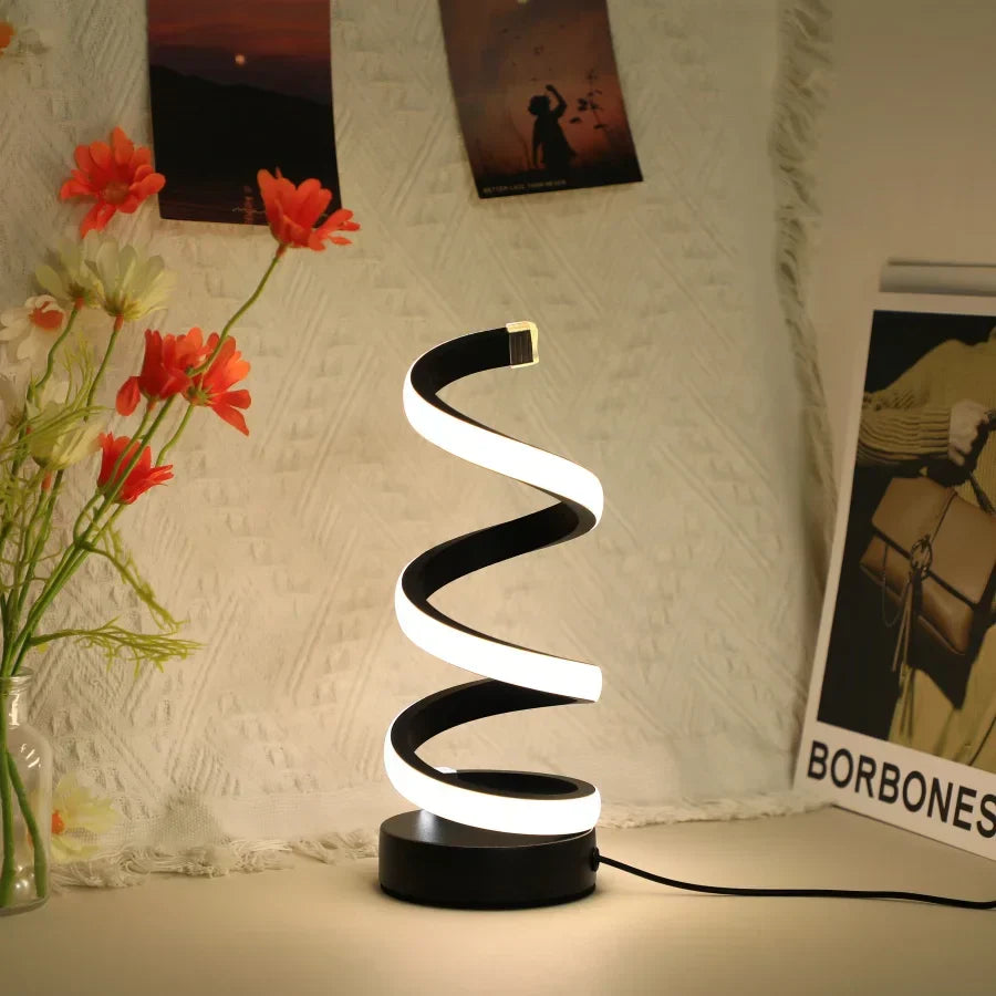 FlexiGlow moderna lampada da scrivania a forma di S - illuminazione elegante per l'ufficio