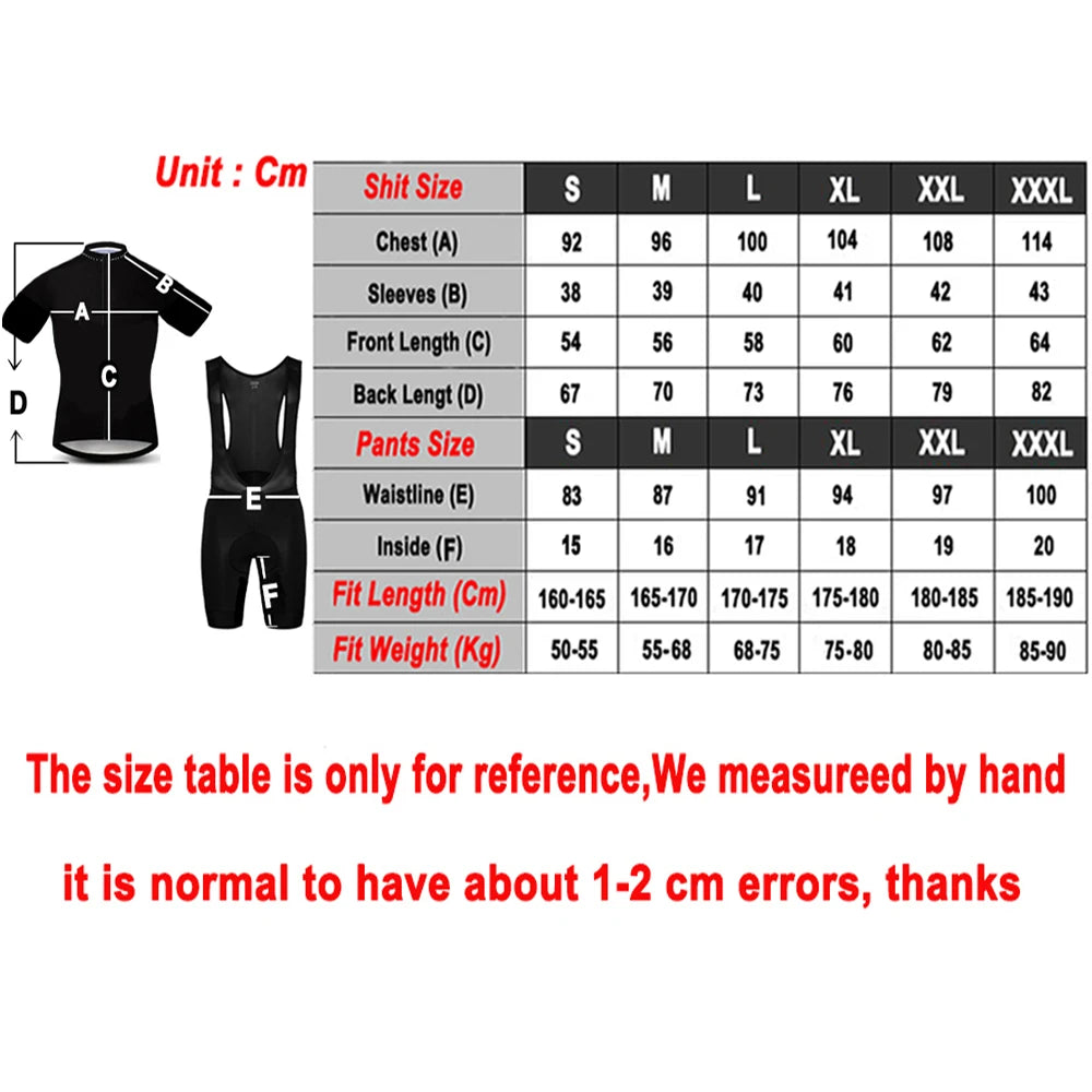 Cycling Jersey Set – Schnell Trocknendes Fahrrad Outfit mit Gepolsterter Shorts & Rückentaschen