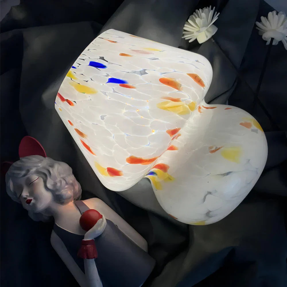 LumiMush Ästhetische Glaspilzlampe mit warmer Stimmungsbeleuchtung