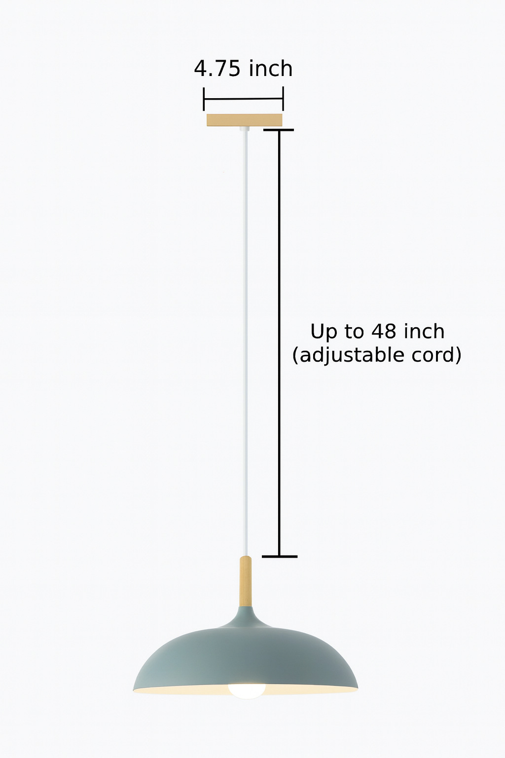 Nordylight – Lampada a sospensione Pastello Metallo & Legno – Regolabile Design Retrò