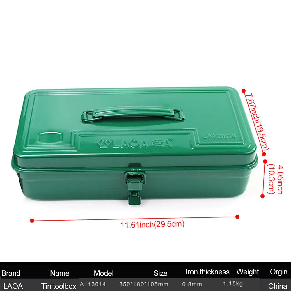 Stevige Metalen Gereedschapskist voor Auto en Huis, 50x25x25 cm, Zwart 10