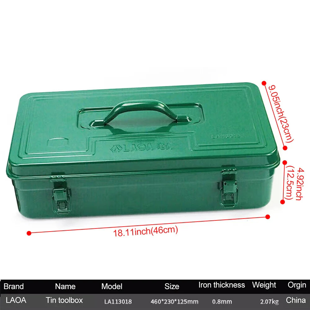 Stevige Metalen Gereedschapskist voor Auto en Huis, 50x25x25 cm, Zwart 12