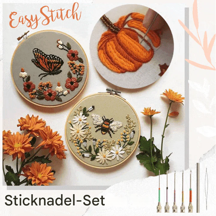 Sticknadel-Set mit farbcodierten Nadeln und ergonomischem Griff für präzises Sticken 0