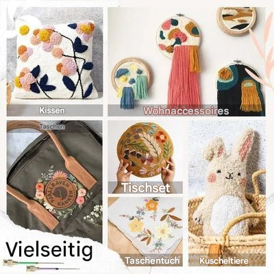 Sticknadel-Set mit farbcodierten Nadeln und ergonomischem Griff für präzises Sticken 1