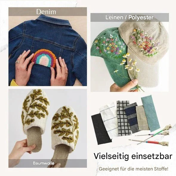 Sticknadel-Set mit farbcodierten Nadeln und ergonomischem Griff für präzises Sticken 2