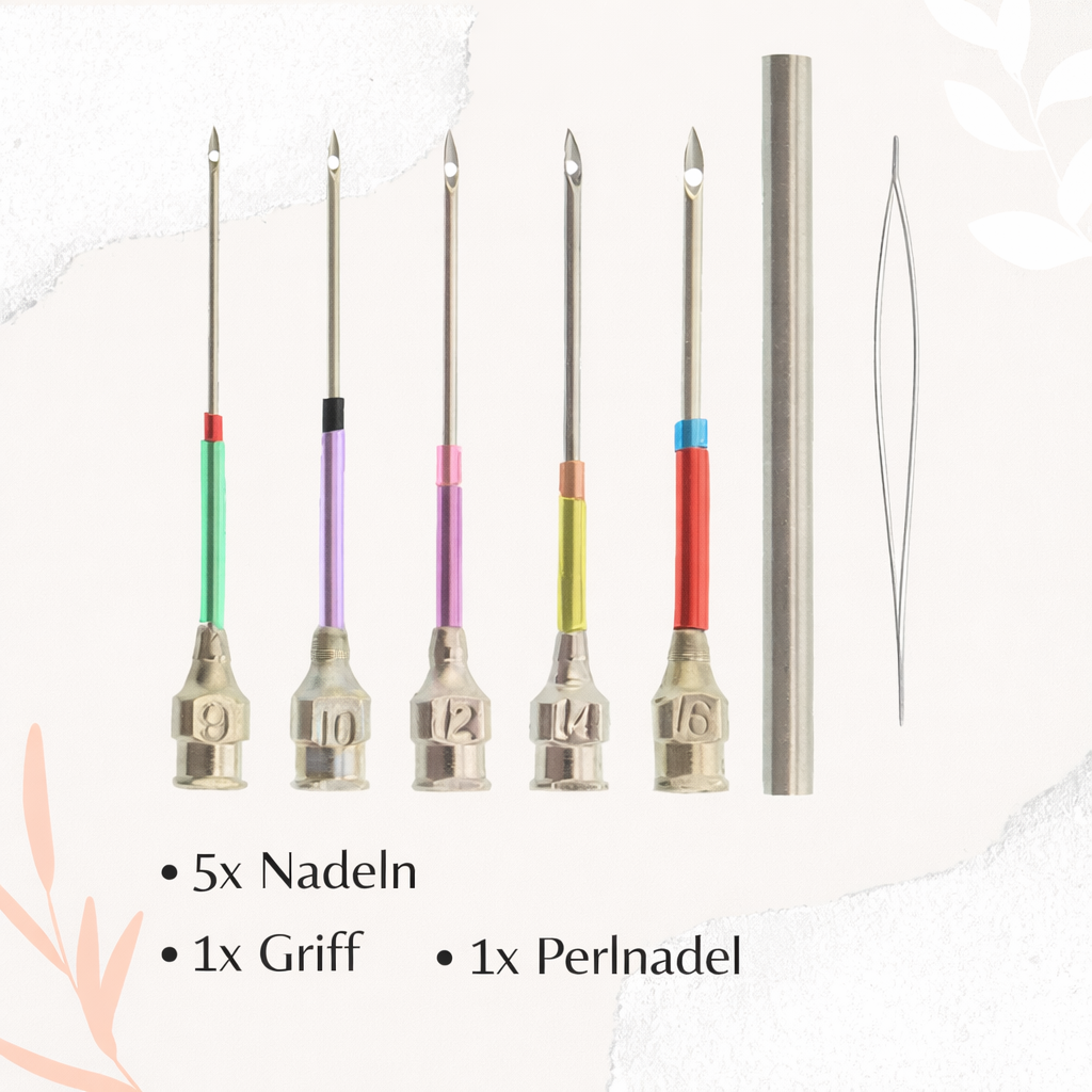 Sticknadel-Set mit farbcodierten Nadeln und ergonomischem Griff für präzises Sticken 4