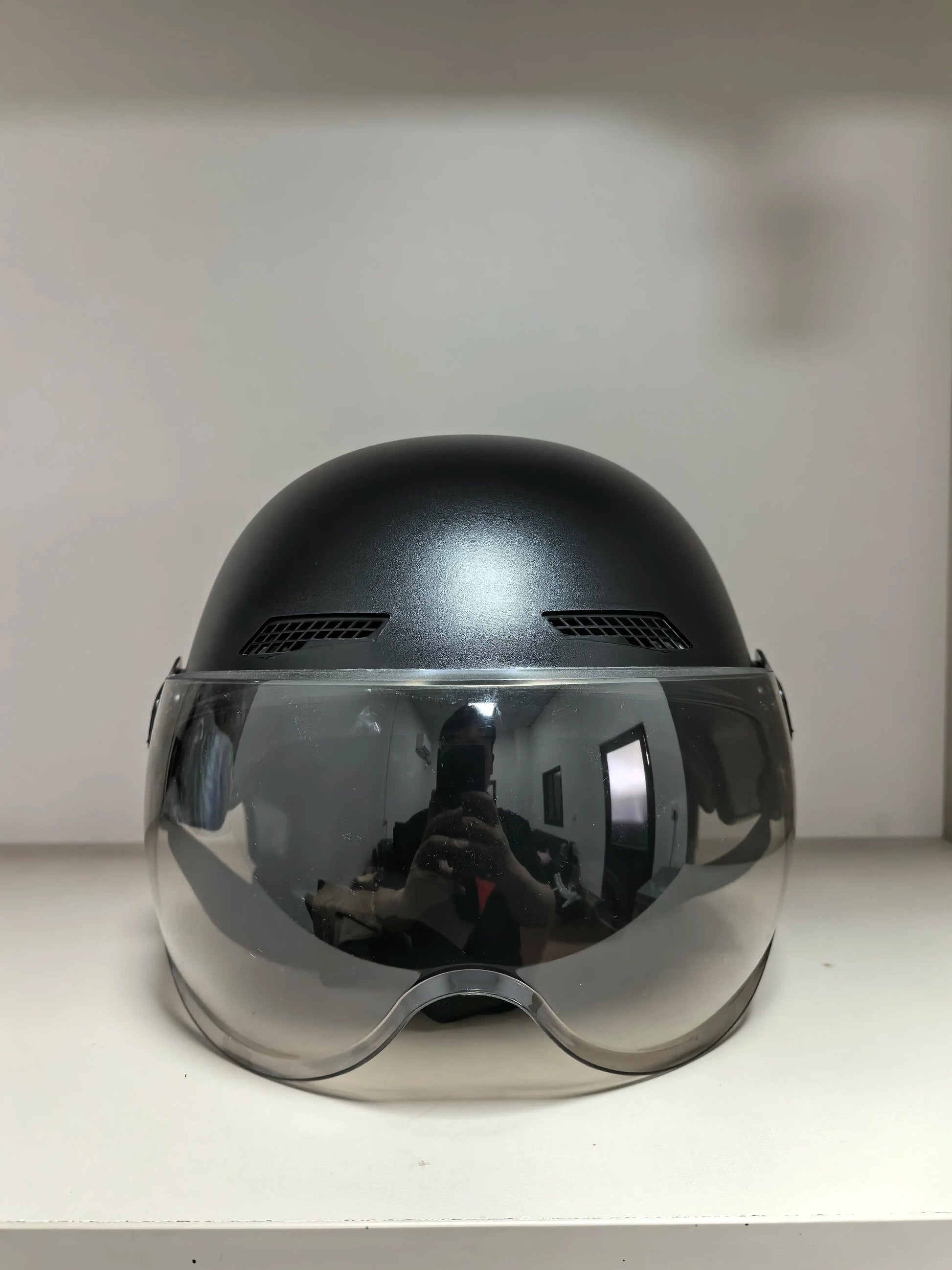 Stijlvolle Vintage Motorhelm Heren met Bril voor Stadsfietsen en E-bikes 2