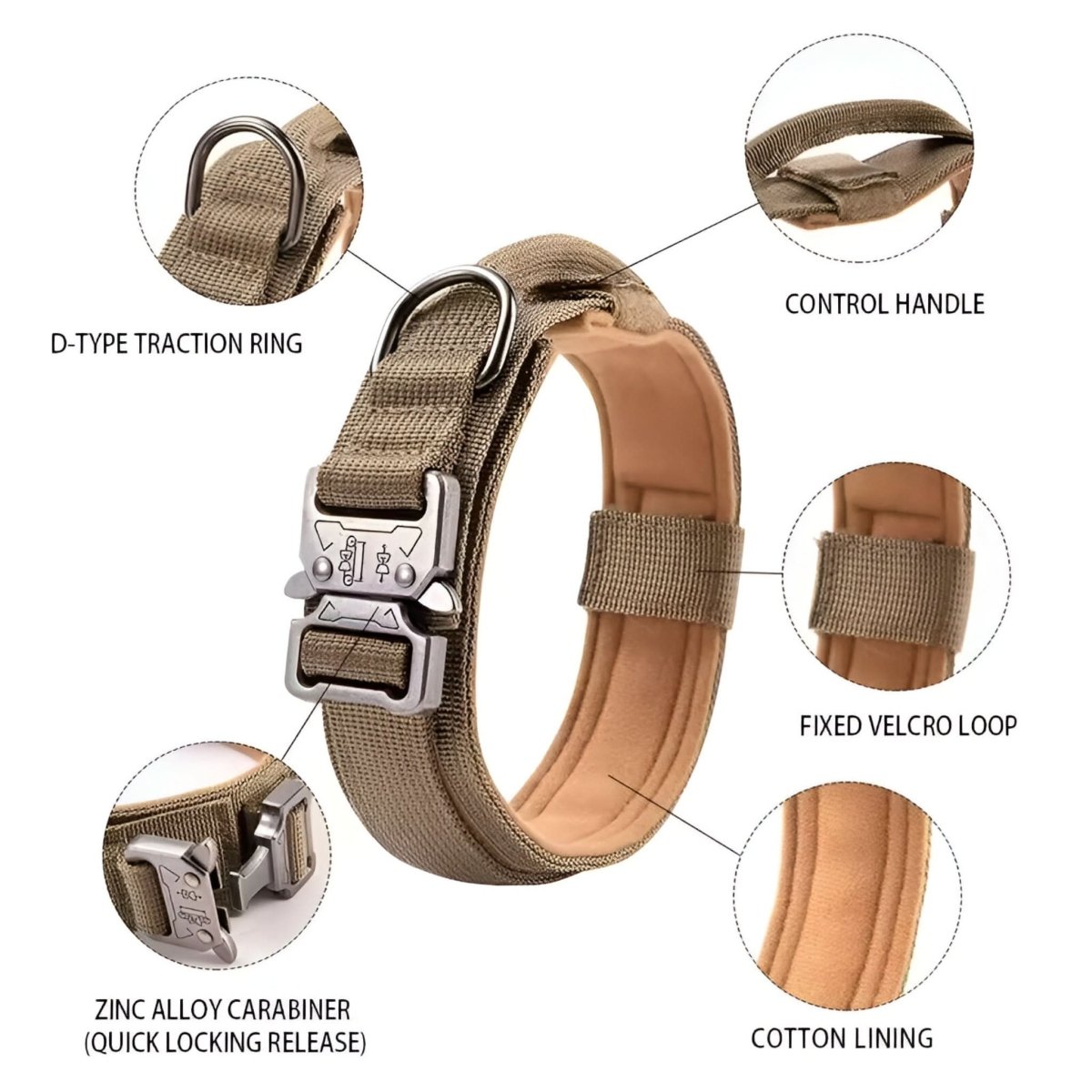 TACTICALK9 Hundehalsband-Set – Strapazierfähiges und verstellbares Halsband für Training und Alltag 5