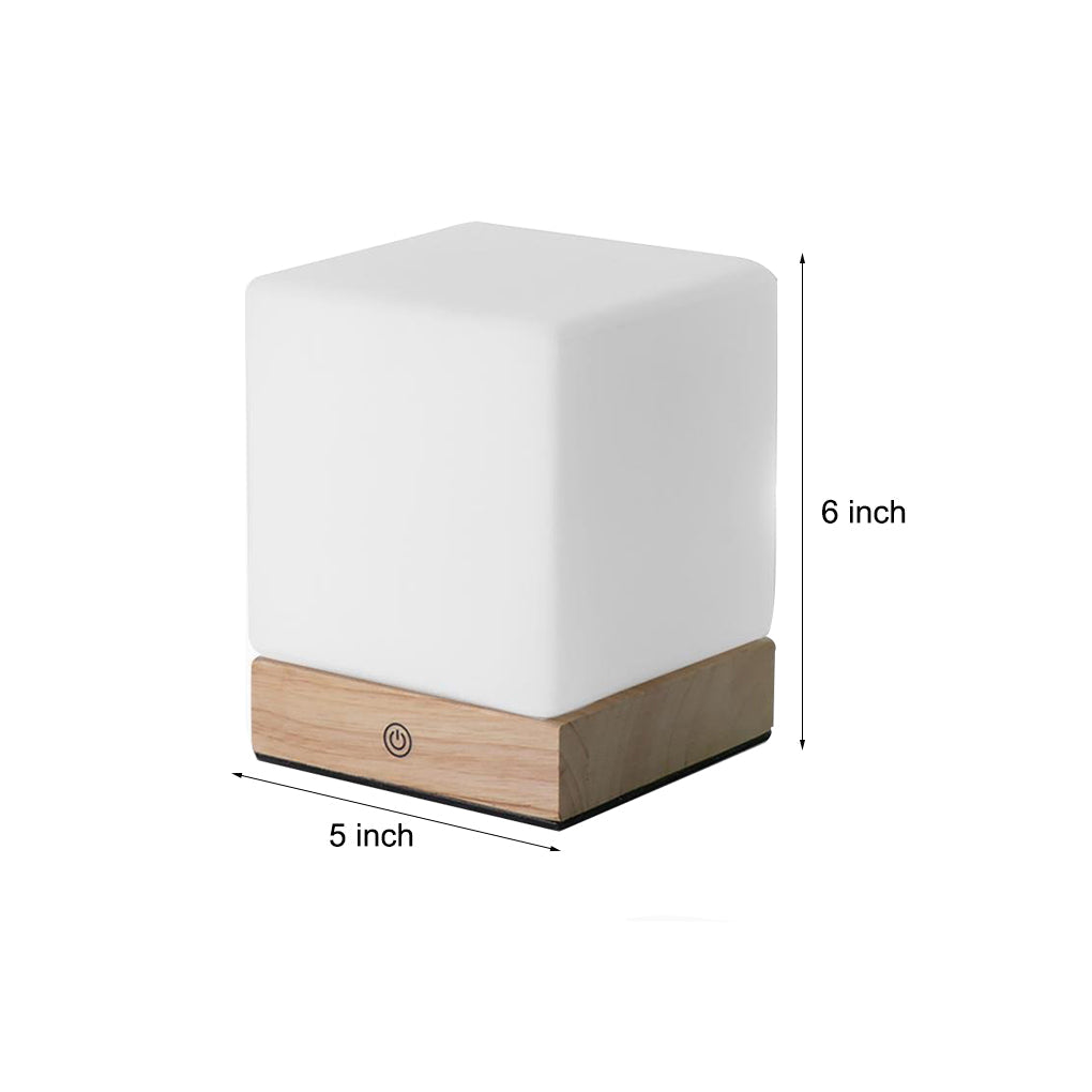 GlowCube - Batériovo napájané bezdrôtové LED stolové lampy pre severskú mini stolnú lampu