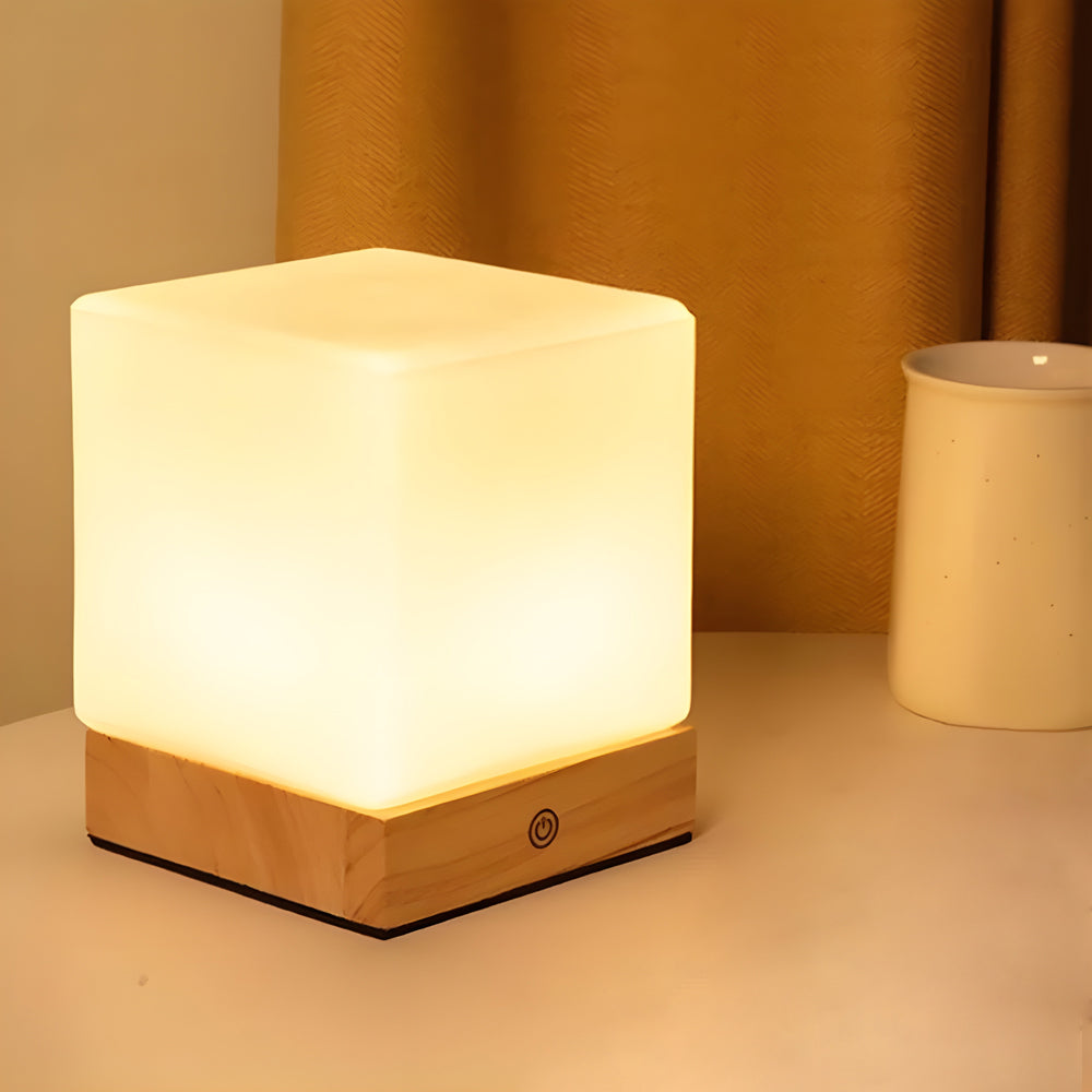 GlowCube - Batériovo napájané bezdrôtové LED stolové lampy pre severskú mini stolnú lampu
