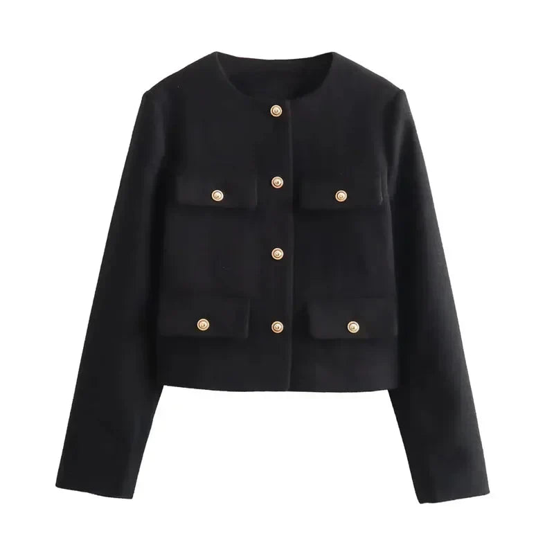 Cappotto corto moderno con abbottonatura - Denaya