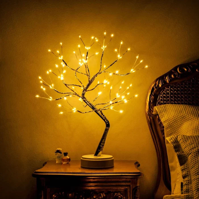 Lichterbaum als Tischlampe – dekorative Zweige mit genug Licht zum Lesen