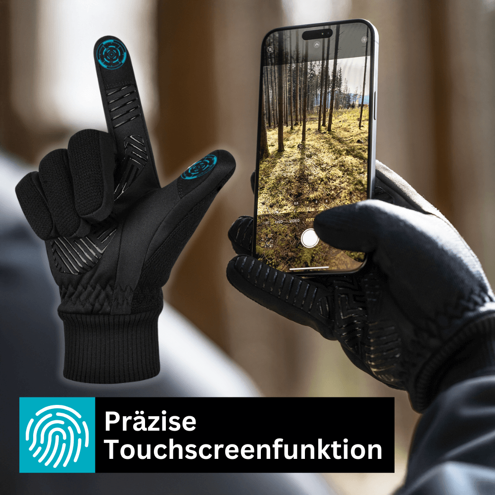 Guanti invernali ThermoFit con schermo tattile – Antiscivolo e antivento