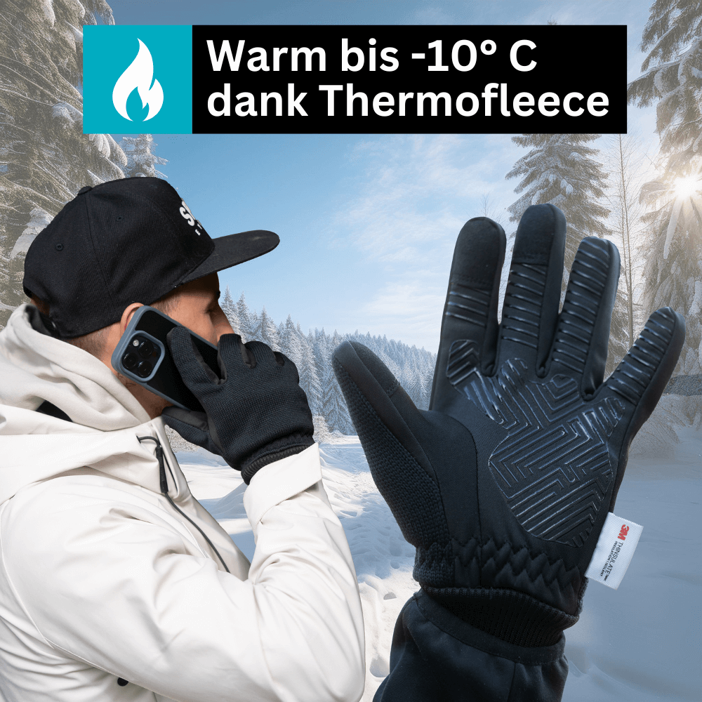 Guanti invernali ThermoFit con schermo tattile – Antiscivolo e antivento