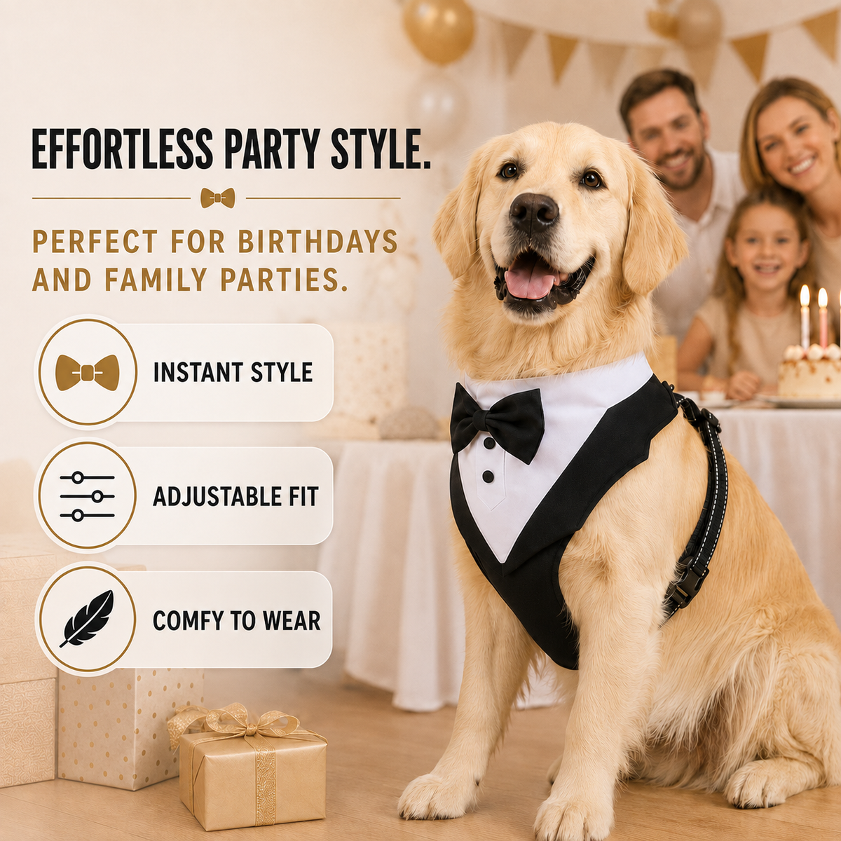 Thrives Outdoor | Pawxedo Adjustable Bow Tie Vest Harness 2