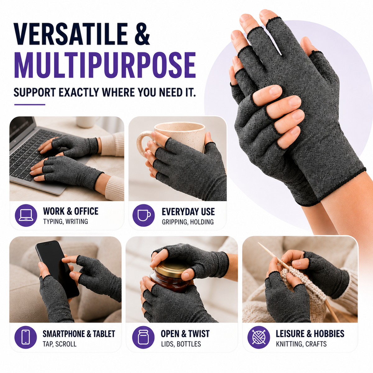 Thrives Outdoor | RelievoGlove Half Finger Compression Glove 5