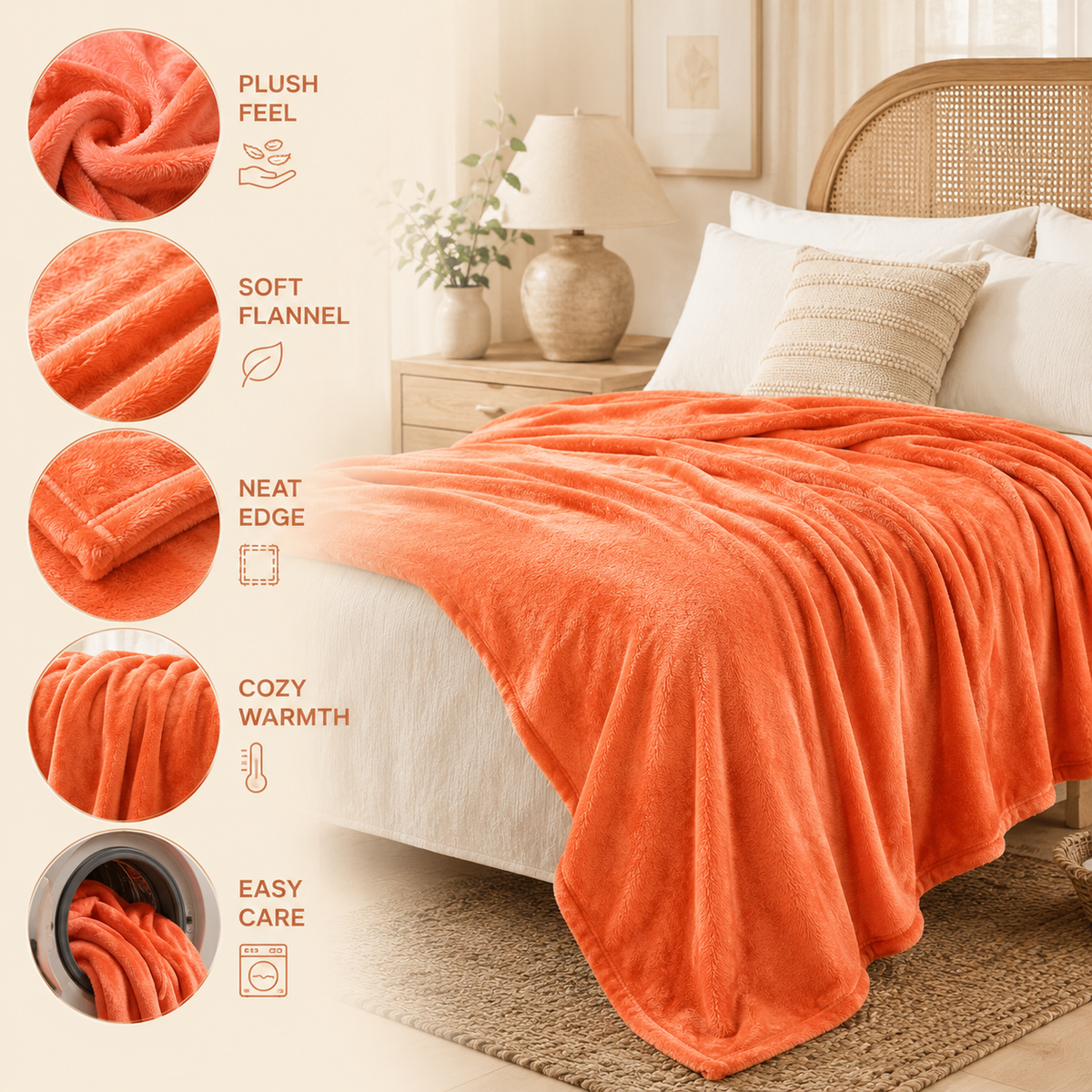 Thrives Outdoor | Snugluxe Lightweight Brushed Throw Blanket 3