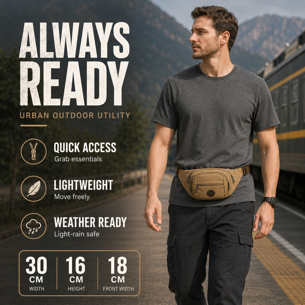 Thrives Outdoor | Trailridge Lightweight Canvas Waist Pack 2