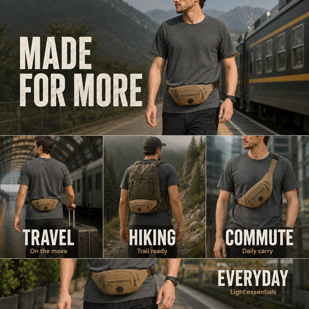 Thrives Outdoor | Trailridge Lightweight Canvas Waist Pack 7